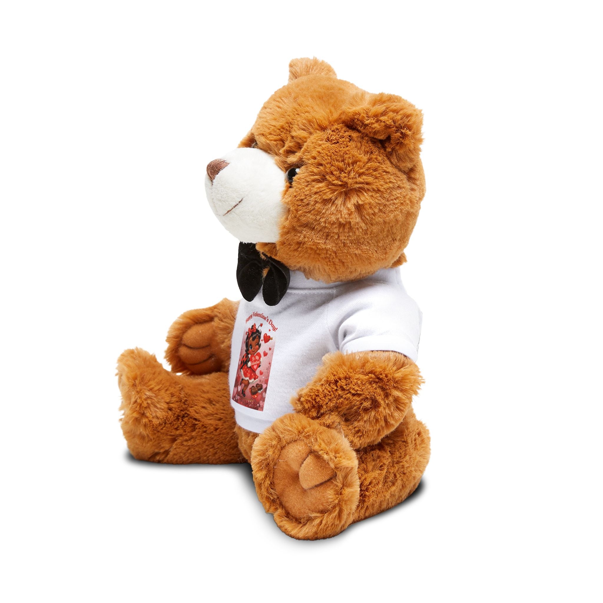 "Happy Valentine's Day!" Retro Cute Teddy Bear Plush — Funny Graphic Tee