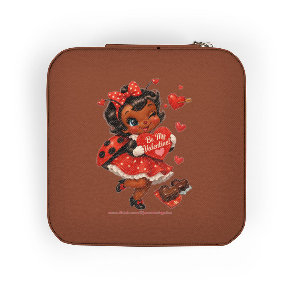 "Luv", The Ladybug with Hearts Jewelry Travel Case | Compact Portable Box