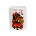 "I Luv Tacos!" "Luv, the Ladybug Ceramic Mug — Cute Funny Taco Lover Cup (11oz & 15oz)