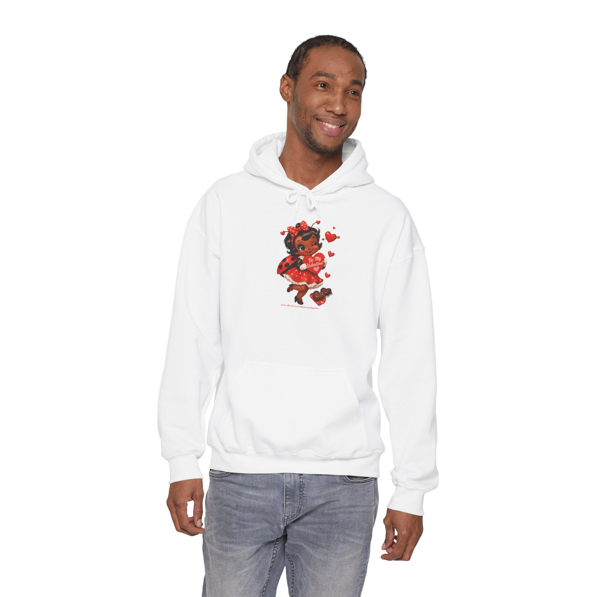 Be My Valentine! Retro Cute Hoodie — Funny Valentine’s Day Sweatshirt, "Luv", The Ladybug
