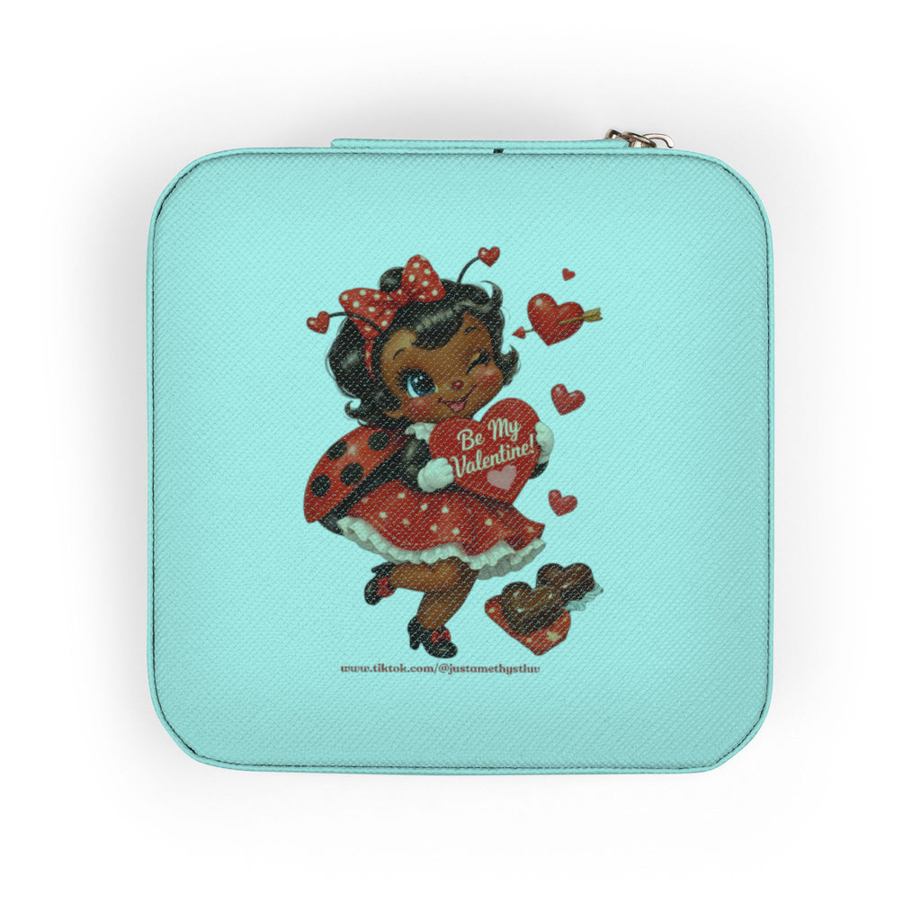 "Luv", The Ladybug with Hearts Jewelry Travel Case | Compact Portable Box
