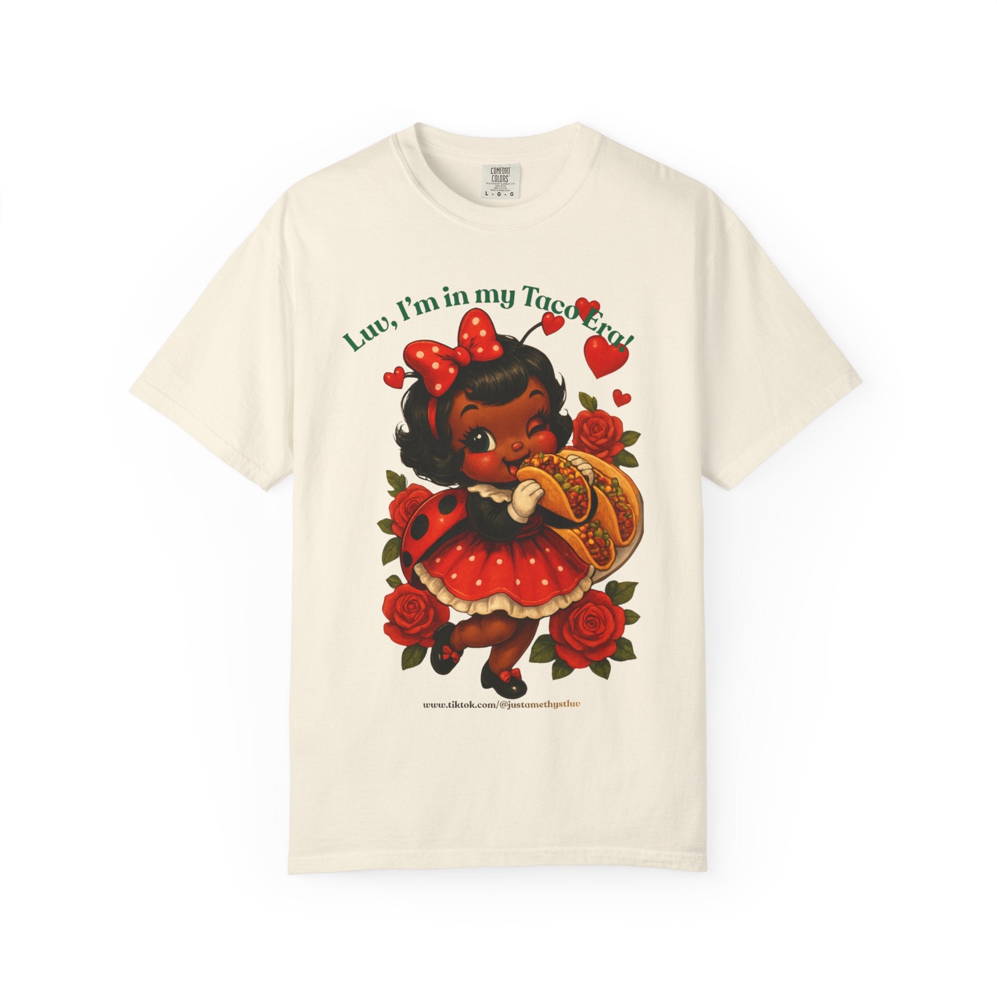 "Luv, I'm in my Taco Era" Retro Taco Lover T-Shirt — Funny Cute Vintage-Style Taco Tee