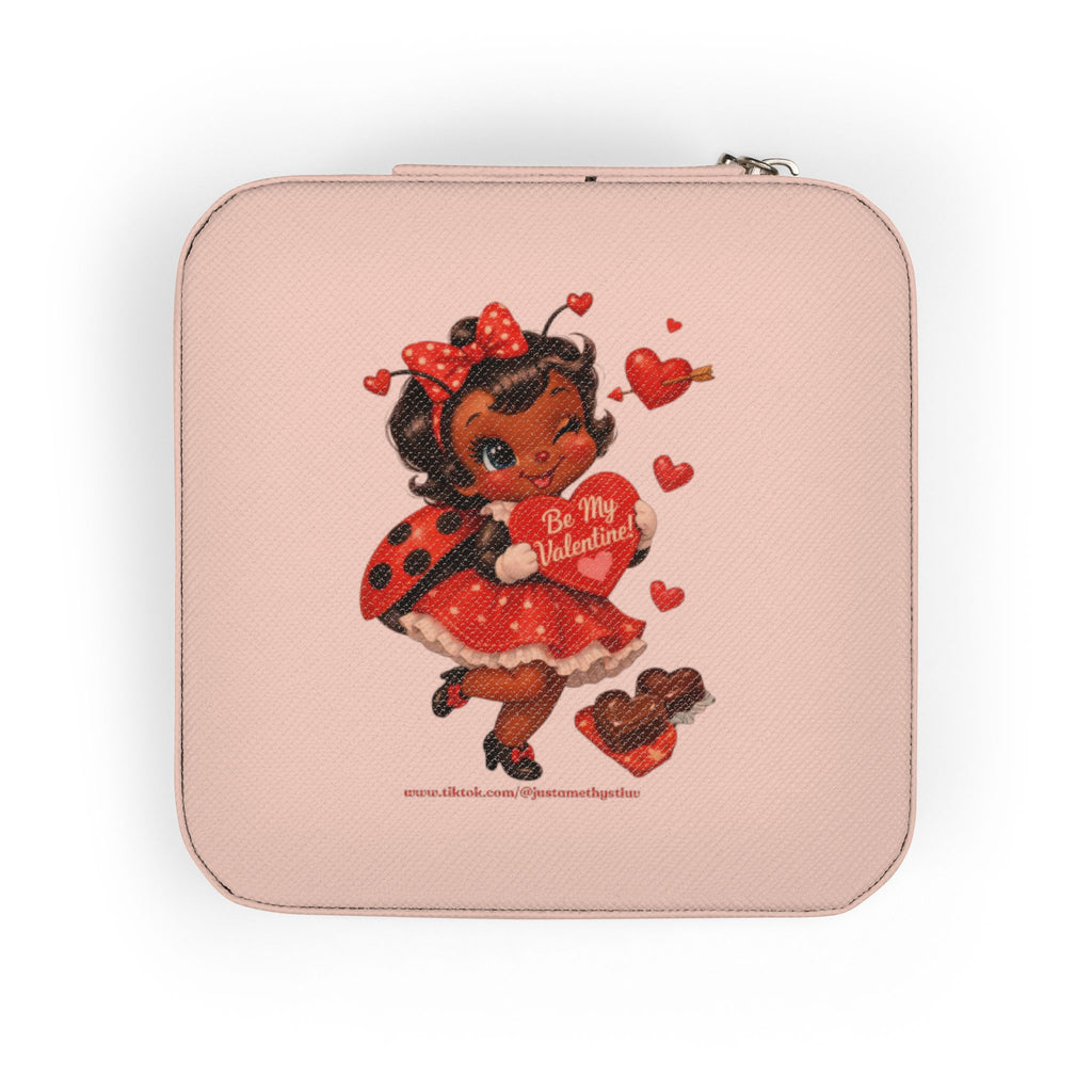 "Luv", The Ladybug with Hearts Jewelry Travel Case | Compact Portable Box